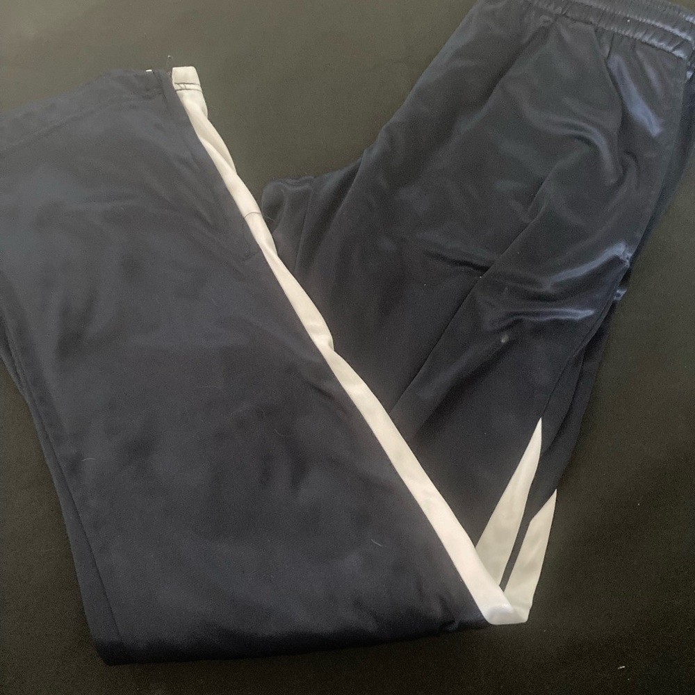 Navy blue athletic warm up pants